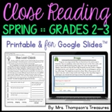 Spring Reading Comprehension Activities - Text Evidence & 