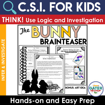 Preview of Easter Reading Comprehension & Craft | Making Inferences | Spring CSI Mystery