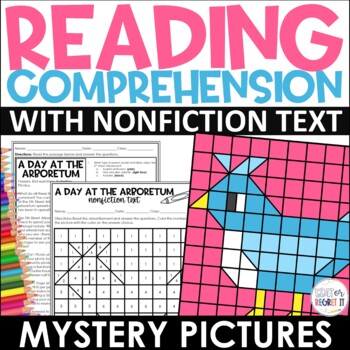 Preview of Spring Reading Comprehension Mystery Picture Graphic Organizers Digital Print