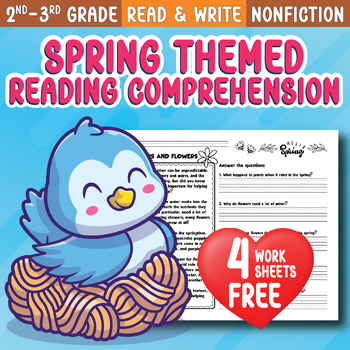 Preview of Spring Reading Comprehension Passage 2nd Grade Differentiated Nonfiction FREEBIE
