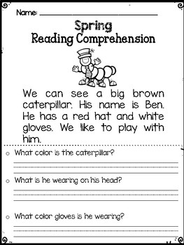Spring Reading Comprehension Passages by Stephanie Gouveia | TpT