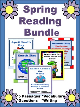 Preview of Spring Reading Passages Grades 3-6