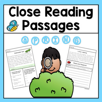 Preview of 3rd Grade Reading Comprehension Passages with Questions for SPRING READING