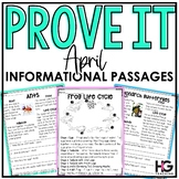 Prove IT Spring Reading Comprehension Passages | Chicks, F