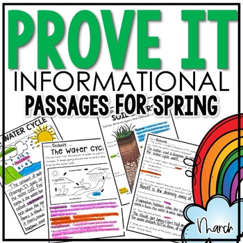 Preview of Prove It Spring Reading Comprehension Passages | Weather, Water Cycle, Clouds