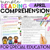 Spring Reading Comprehension Questions for Special Educati