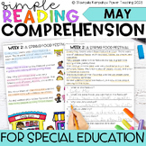Spring Reading Comprehension Questions for Special Education May