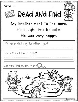 Spring Reading Comprehension - Read and Find by Miss Faleena | TpT