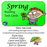 Spring Reading Comprehension Task Cards - Print and Easel 