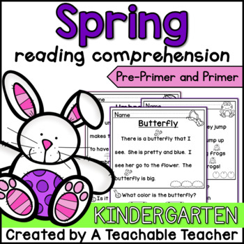 Preview of Spring Reading Comprehension for Kindergarten