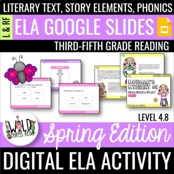 Preview of Spring Reading Practice GOOGLE Task Cards