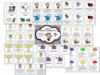 Preview of Spring Receptive Language Pack for Speech and Language Therapy