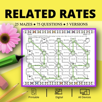 Preview of Spring: Related Rates Maze Activity