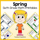 Spring Review No Prep Math Worksheets 6th grade | Math Rev
