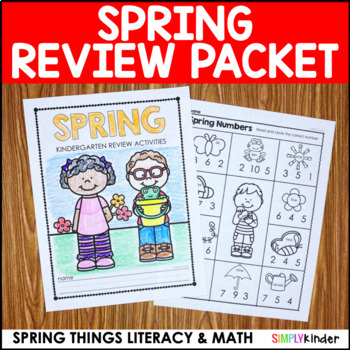 Preview of Spring No-Prep Review Activities Packet, Literacy, Math, Writing, Spring Break