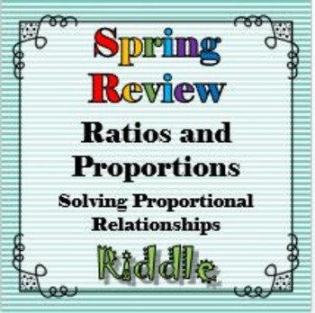 Preview of Spring Review The Proportion Equation Riddle Solving Proportional Relationships