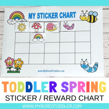 Preview of Spring Reward Sticker Chart for Toddlers or Preschoolers - Behavior Managment