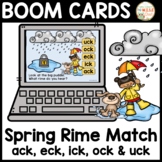 Spring Rime Match | Boom Cards | ack, eck, ick, ock, and u