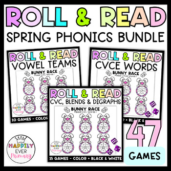 Preview of Spring Roll and Read Fluency Practice Games Bundle