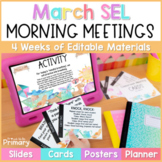 Spring SEL Morning Meeting Slides March Activities, Questi