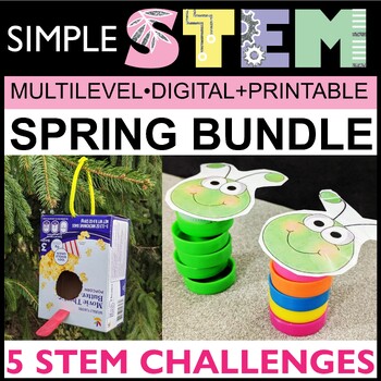 Preview of Spring STEM Activities Earth Day Challenges Bird House Nest Caterpillar April