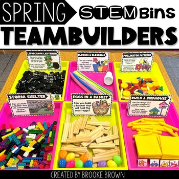 Preview of Spring STEM Bins® Teambuilders - St. Patrick's Day, Easter STEM Activities