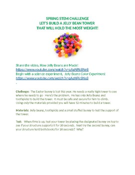 Preview of Spring STEM Challenge Build a Jelly Bean Tower for the Easter Bunny