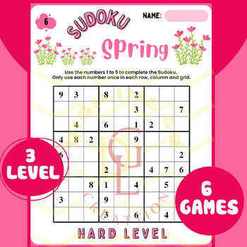 Preview of Spring SUDOKU critical thinking morning work centers middle high school 7th 8th