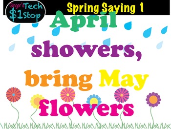 Preview of Spring Saying * April Showers Bring May Flowers * Bulletin Board