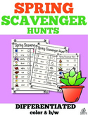 Spring Literacy Center Spring Scavenger Hunt (Differentiated)