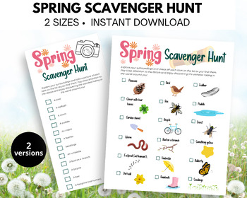 Preview of Spring Scavenger Hunt | Outdoor Games