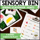Spring Vocabulary Sensory Bin & Scavenger Hunt Activities