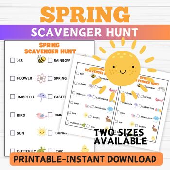 Preview of Spring Scavenger Hunt - Spring Activity Printable