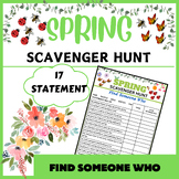 Spring Scavenger Hunt Worksheet - Find Someone Who ... Act