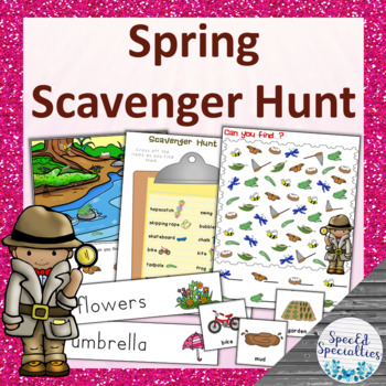 Preview of Spring Scavenger Hunt and Vocabulary Activities for Visual Discrimination