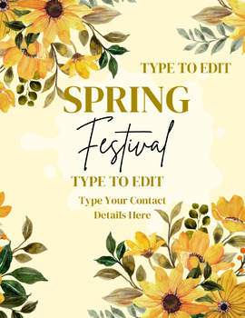 Preview of Spring School Festival Market Flyers 4 Fully Customize your Flyer Ready to Edit!