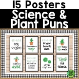 Spring Science Posters with Plants and Puns for Bulletin Board