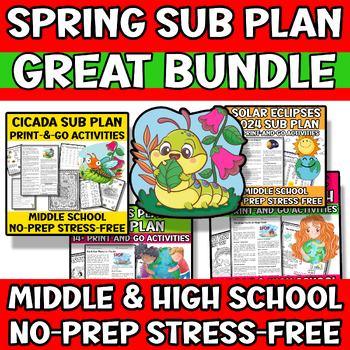 Preview of Spring Science Sub Plan or Independent Work Packet Middle & High School 6th 7th