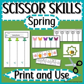 Scissor Skills Practice Spring Cutting Tray - Toddler Approved