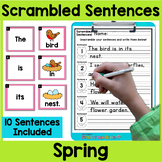 Spring Scrambled Sentences Writing and Literacy Center