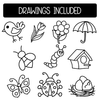 spring season pictures for kids drawing
