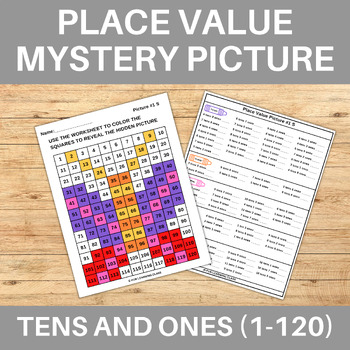 Preview of Spring Season Butterfly Tens & Ones Place Value 120 Chart Mystery Picture