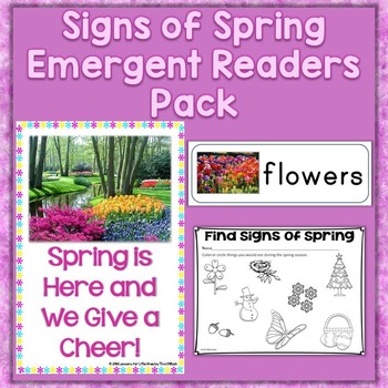 Preview of Spring Season Emergent Readers, Word Wall Cards, & Printable Page