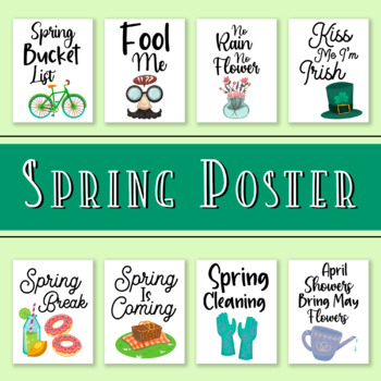 Preview of Spring Season Posters, 8.5x11" Classroom Poster Pack, Printable Wall Art