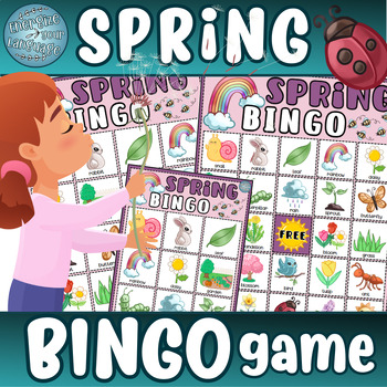 Preview of Spring Season Vocabulary BINGO Activity Game
