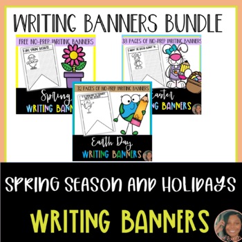 Preview of Writing Banners Bundle | Writing Activity | Spring Holidays and Season
