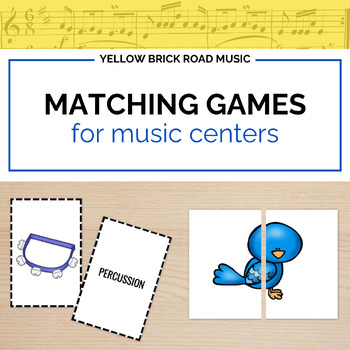 Preview of Matching Games for Music Centers - spring music matching games - music centers