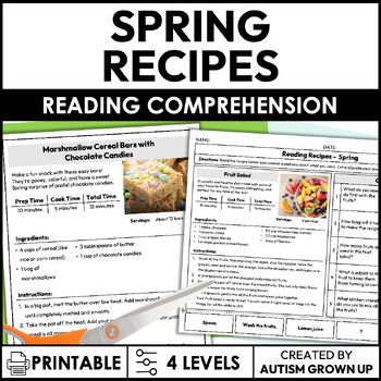 Preview of Spring Seasonal Recipes | Life Skills Worksheets for Special Education