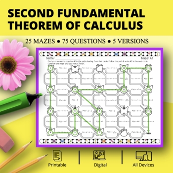 Preview of Spring: Second Fundamental Theorem of Calculus Maze Activity