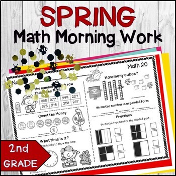 2nd Grade Morning Work -math - Spring By Teaching By The Ocean 